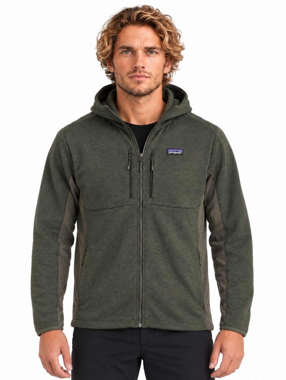 Patagonia Performance Better Sweater Hoody Men's XL Olive Green Full Zip